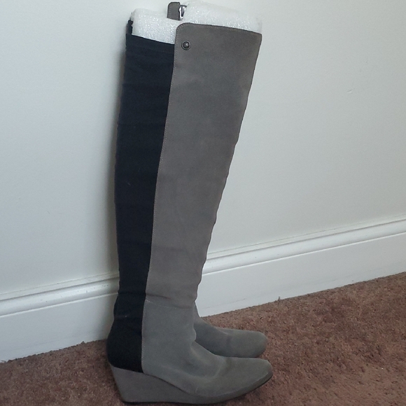 Vince Camuto Gray and Black Over the Knee Boots - Picture 1 of 8